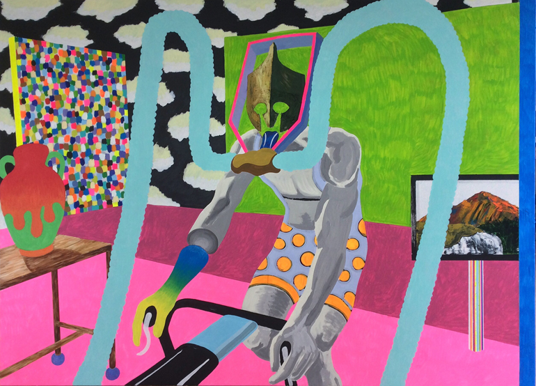Doctor Chaos And The Breathing Machine | Acrylic on Canvas | 145 x 200 cm | 2015 | In A Private Collection